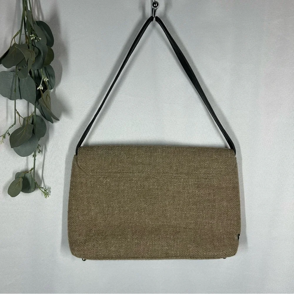 Kate Spade | Tweed Wool Shoulder Bag Purse Brown Handbag